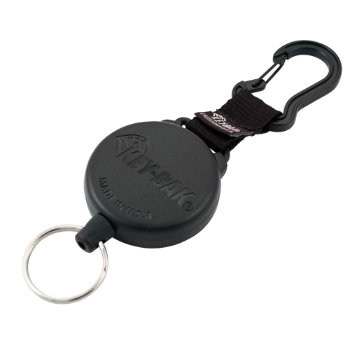 Mousqueton porte-cl&eacute;s r&eacute;tractable Securit, Polycarbonate, C&acirc;ble 28", Fixation Mousqueton Cantin et fils
