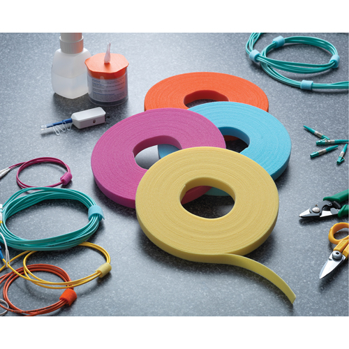 One-Wrap&reg; Cable Management Tape, Hook & Loop, 25 yds x 3/4", Self-Grip, Aqua Cantin et fils