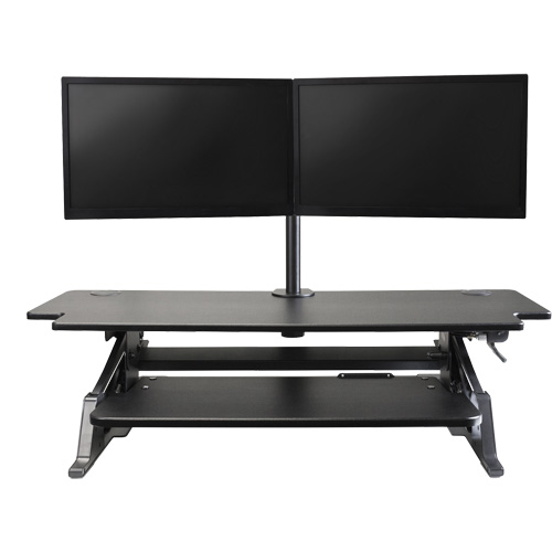 Poste de travail assis-debout Goya, Mod&egrave;le de bureau, 20" h x 42" la x 16" p, Noir Cantin et fils