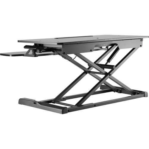 Poste de travail assis-debout Goya, Mod&egrave;le de bureau, 22" h x 31-1/2" la x 24" p, Noir Cantin et fils