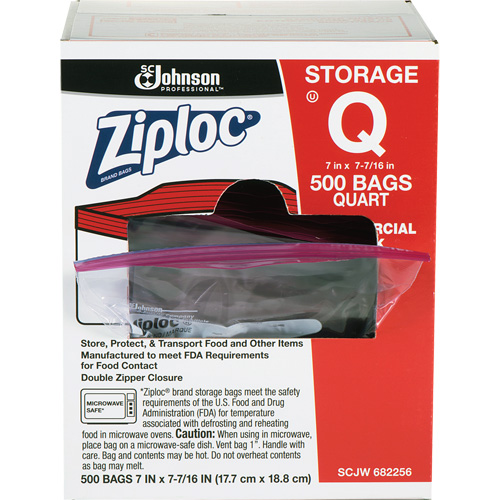 Sacs d'entreposage alimentaire &agrave; double fermeture &agrave; glissi&egrave;re de Ziploc Cantin et fils