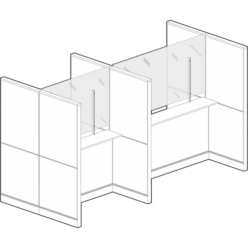 Vitre hygi&eacute;nique &agrave; fixation par pince, 36" la x 36" h Cantin et fils
