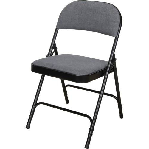Deluxe Fabric Padded Folding Chair, Steel, Grey, 300 lbs. Weight Capacity Cantin et fils