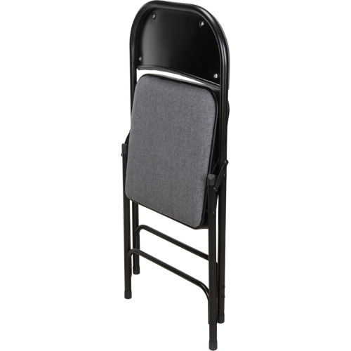 Deluxe Fabric Padded Folding Chair, Steel, Grey, 300 lbs. Weight Capacity Cantin et fils