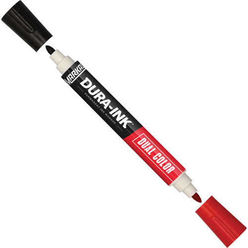 Markal&reg; Dura-Ink&reg; Dual Colour Permanent Ink Marker, Black/Red, Bullet Tip Cantin et fils