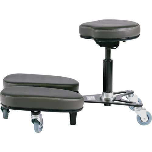 Chaise &agrave; genoux r&eacute;glable, Vinyle, Noir/gris Cantin et fils