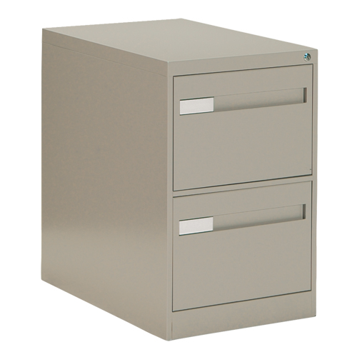 Vertical Filing Cabinet with Recessed Drawer Handles, 2 Drawers, 18.15" W x 26.56" D x 29" H, Beige Cantin et fils