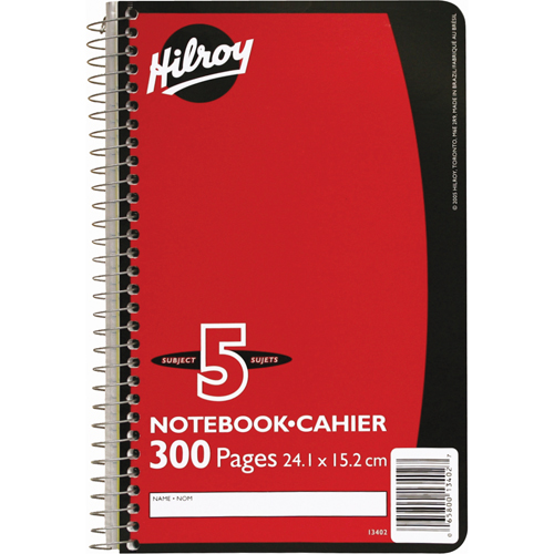 5 Subject Spiral Notebook Cantin et fils