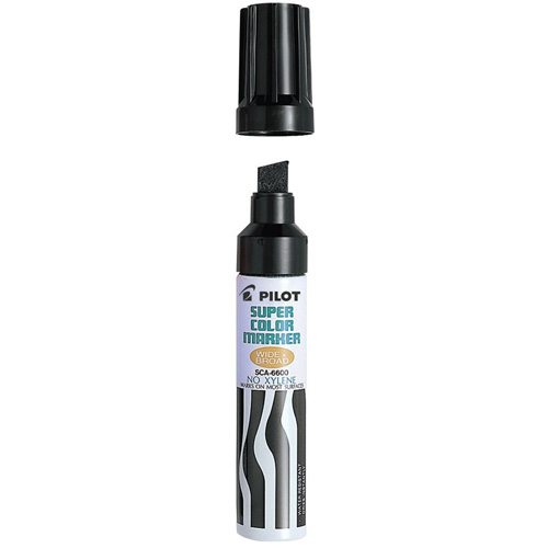 Refillable Super Colour Permanent Marker, Black, Chisel Tip Cantin et fils