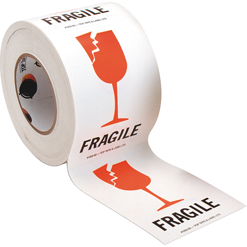 &eacute;tiquettes pour traitement sp&eacute;cial Fragile, 6" lo x 4" la, Rouge/blanc Cantin et fils