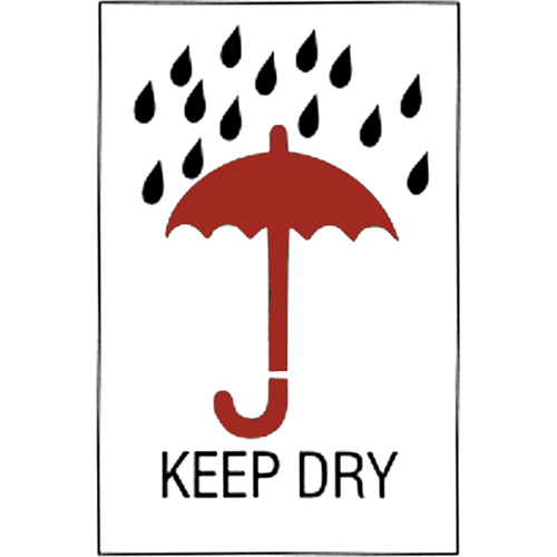 "Keep Dry" Special Handling Labels, 6" L x 4" W, Red on White Cantin et fils