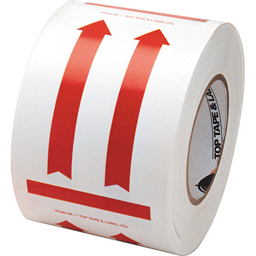 &eacute;tiquettes pour traitement sp&eacute;cial a/pictogramme Ce c&ocirc;t&eacute; vers le haut, 6" lo x 4" la, Rouge/blanc Cantin et fils
