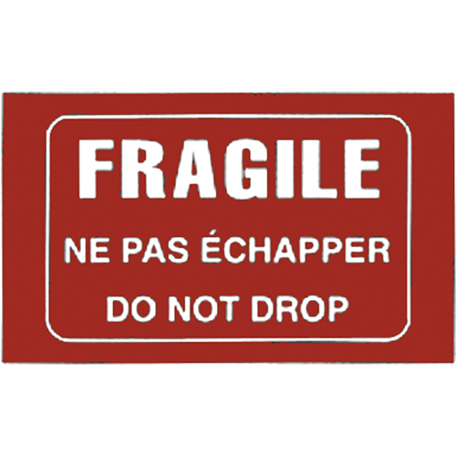 &eacute;tiquettes pour traitement sp&eacute;cial bilingues Fragile, 5" lo x 3" la, Blanc/rouge Cantin et fils
