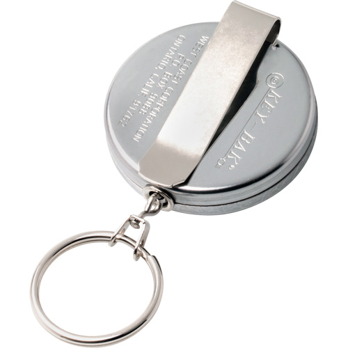 Porte-cl&eacute;s autor&eacute;tractable de s&eacute;rie Original, Chrome, C&acirc;ble 24", Fixation Agrafe de ceinture Cantin et fils