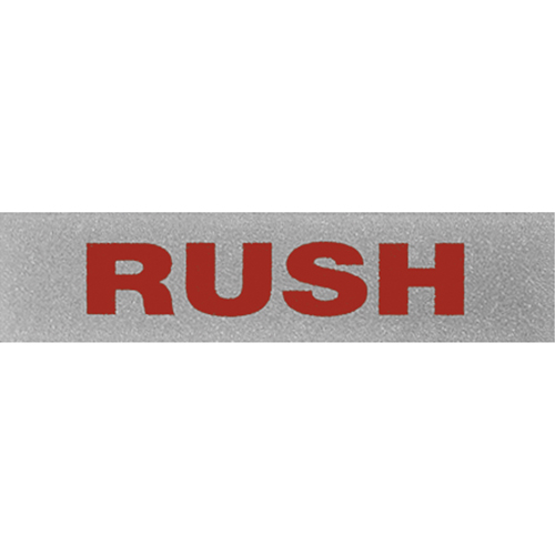 "Rush" Special Handling Labels, 5" L x 2" W, Black on Red Cantin et fils