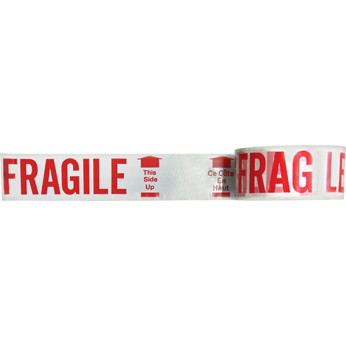 Bilingual Printed Tape – Fragile This Side Up , Red on White Cantin et fils