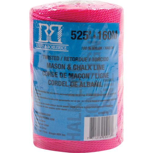 Corde pour maçon/ligne de craie, 525', Nylon Cantin et fils