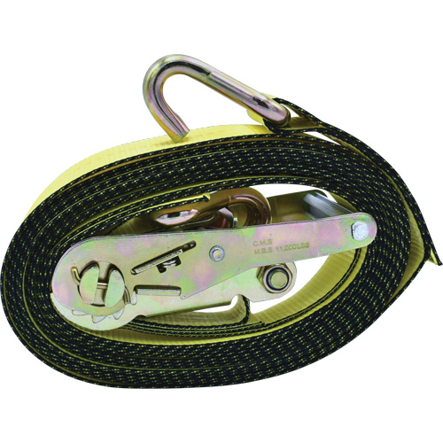 Ratchet Tie-Down, J-Hook, 2" W x 16' L, 10000 lbs. Working Load Limit Cantin et fils