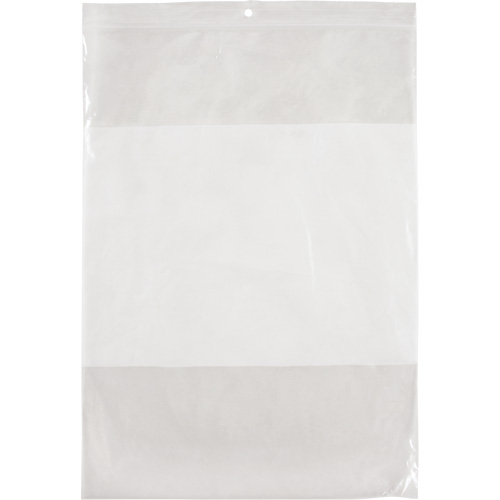 Sacs en poly avec espace inscriptible blanc, Refermable, 12" x 9", 2 mils Cantin et fils