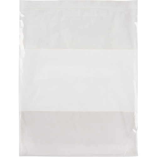 White Block Poly Bags, Reclosable, 15" x 12", 2 mils Cantin et fils