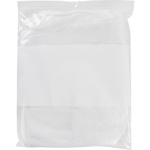 White Block Poly Bags, Reclosable, 15" x 12", 2 mils Cantin et fils