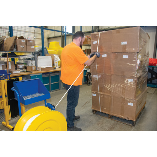 Strapping, Polypropylene, 3/8" W x 12900' L, White, Machine Grade Cantin et fils