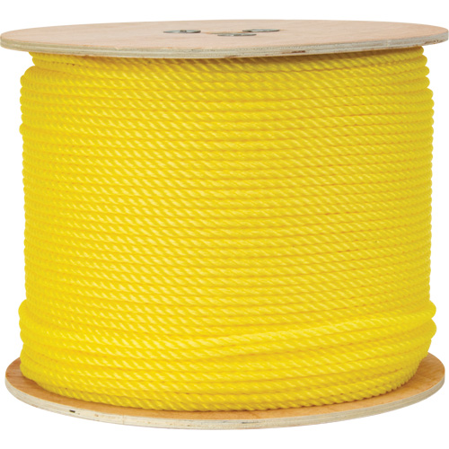 1/4" Braided Yellow Rope, Polypropylene, 1300' Cantin et fils