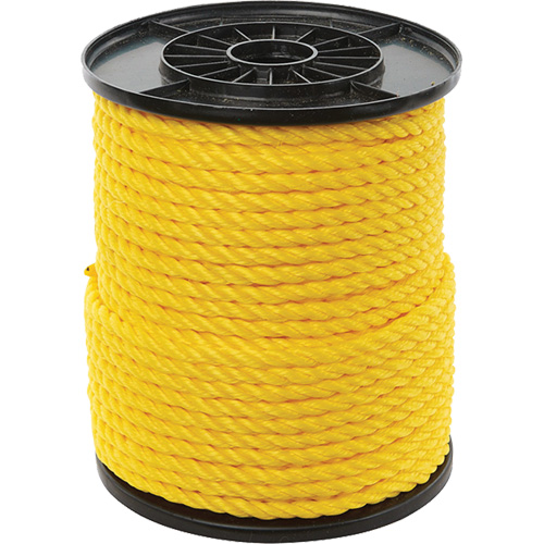 3/8" Yellow Twisted 3-Strand Rope, Polypropylene, 250' Cantin et fils