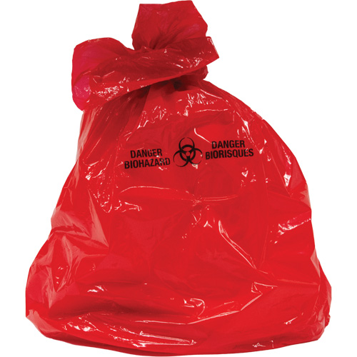 Sacs &agrave; d&eacute;chets, Biorisque, 50" lo x 37" la, 2 mils Cantin et fils