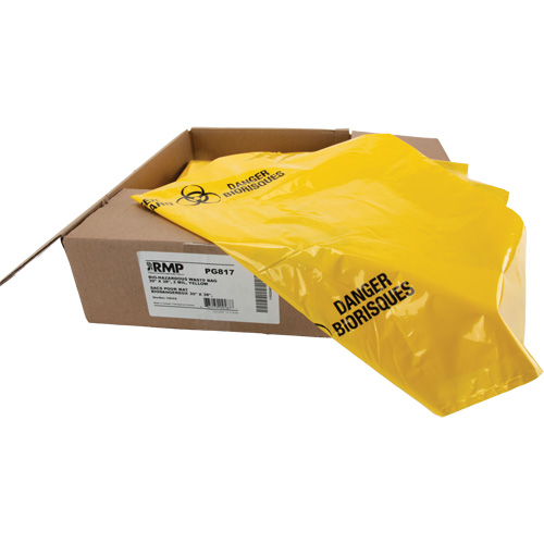 Sacs &agrave; d&eacute;chets, Biorisque, 38" lo x 30" la, 2 mils Cantin et fils