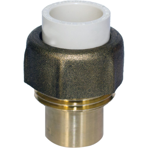 Raccord union, 1" x 3/4", PVC-C, Embout femelle x bras&eacute; Cantin et fils