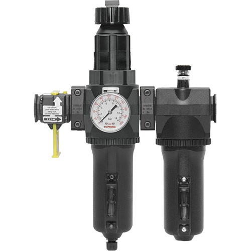 Automatic Drain Filter, Regulator & Lubricator with Metal Bowl & Gauge Modulair 400, 3/4" NPT Cantin et fils