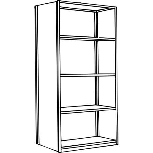 Interlok Shelving Unit, Steel, Boltless, 800 lbs. Capacity, 36" W x 100" H x 24" D Cantin et fils