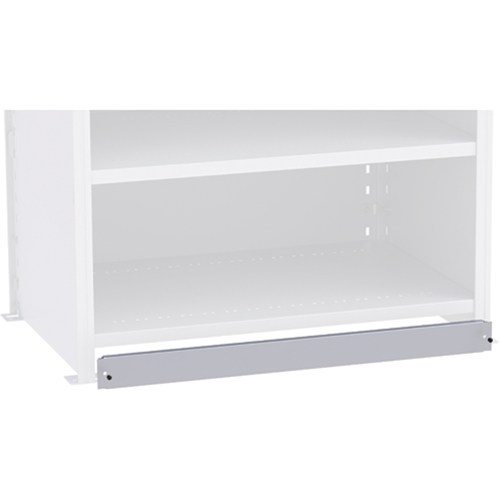 Plaque de base/façade pour rangement de bacs sur rayonnage enclenchable Interlok Cantin et fils