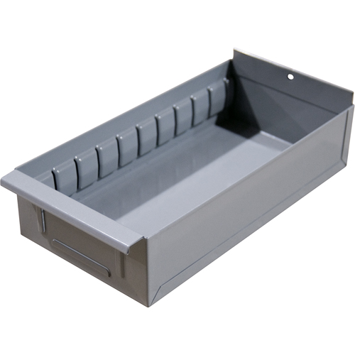 Interlok Boltless Shelving Shelf Box, Steel, 11-5/8" W x 18" D x 4-3/4" H, Light Grey Cantin et fils