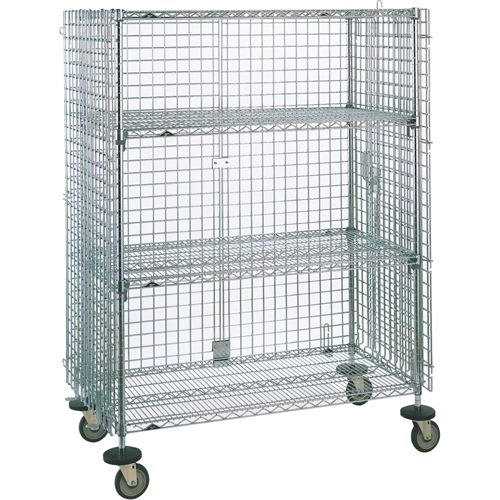 Chariots de s&eacute;curit&eacute;, Chrom&eacute;, 21-1/2" x 68-1/2 x 50-1/2", Capacit&eacute; 500 lb Cantin et fils