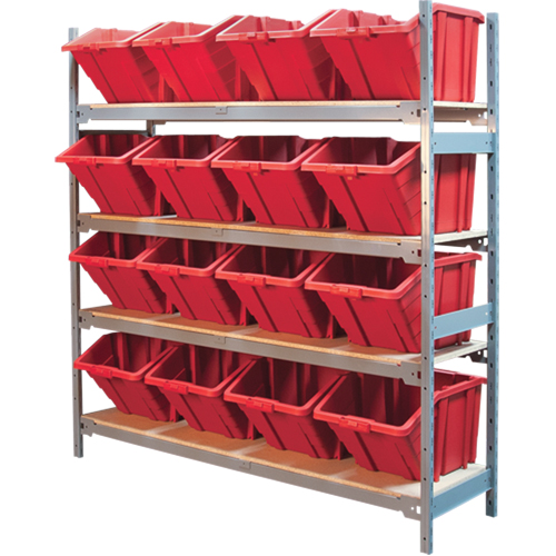 &eacute;tag&egrave;res larges avec bacs g&eacute;ants en plastique, Acier, Sans boulons, Capacit&eacute; 800 lb, 66" la x 72" h x 18" p Cantin et fils