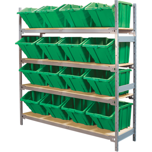 &eacute;tag&egrave;res larges avec bacs g&eacute;ants en plastique, Acier, Sans boulons, Capacit&eacute; 800 lb, 66" la x 72" h x 18" p Cantin et fils