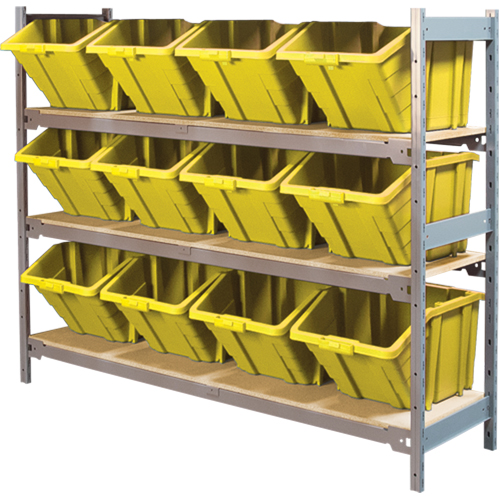 &eacute;tag&egrave;res larges avec bacs g&eacute;ants en plastique, Acier, Sans boulons, Capacit&eacute; 800 lb, 66" la x 60" h x 18" p Cantin et fils