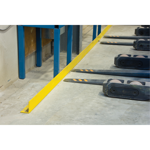 Rails protecteurs arr&ecirc;ts de charge avec ancrage au sol, Acier, 48" lo x 5" h, Jaune Cantin et fils