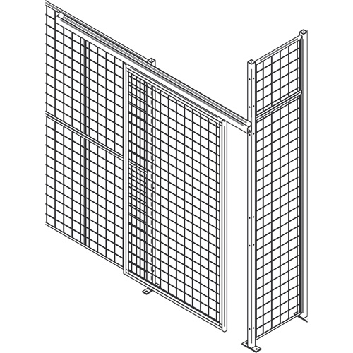 Standard-Duty Wire Mesh Partition Sliding Door, 4' W x 8' H Cantin et fils