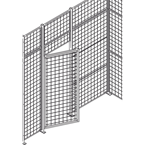 Heavy-Duty Wire Mesh Partition Swing Door, 3' W x 7' H Cantin et fils