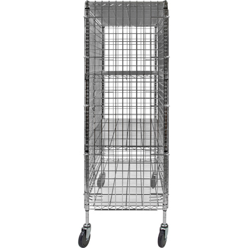 Security Cart, Chrome Plated, 48" x 69" x 24", 500 lbs. Capacity Cantin et fils