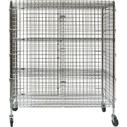 Security Cart, Chrome Plated, 60" x 69" x 24", 500 lbs. Capacity Cantin et fils
