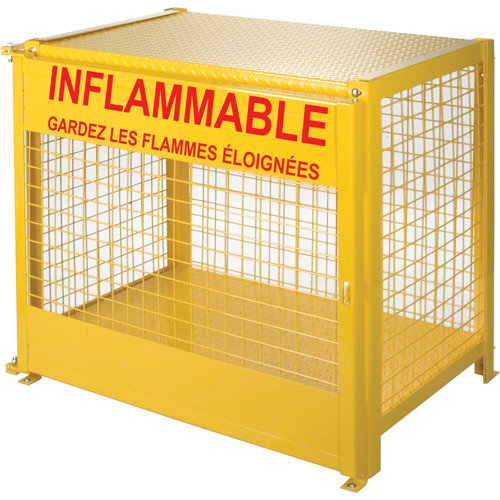Gas Cylinder Cabinets, 6 Cylinder Capacity, 44" W x 30" D x 37" H, Yellow Cantin et fils