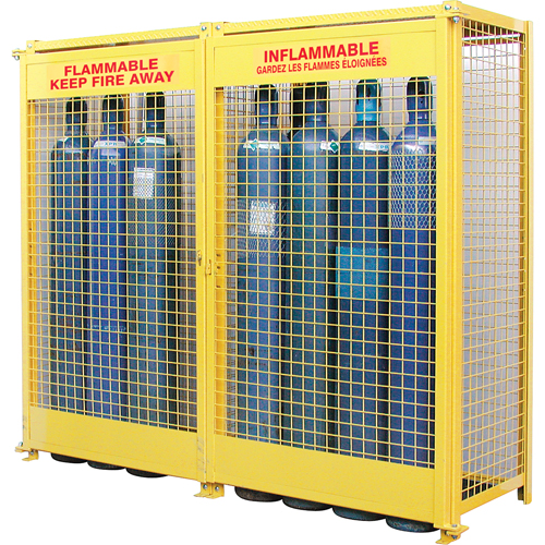 Armoires pour cylindres &agrave; gaz, nbre de bouteilles: 20, 88" , 30" , 74" , Jaune Cantin et fils