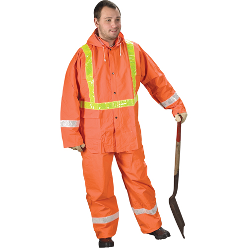 V&ecirc;tements de pluie pour la circulation Tornado, PVC, Petit, Orange haute visibilit&eacute; Cantin et fils