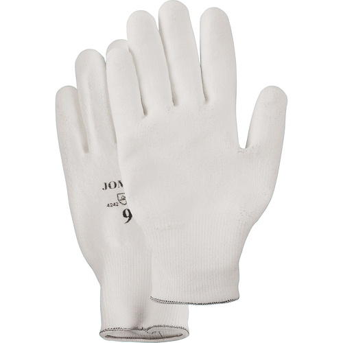 Gants enduit &agrave; paume tricot&eacute;e blanc, Taille Petit/7, Rev&ecirc;tement Polyur&eacute;thane, Enveloppe en PEHP, EN 388 niveau 2 Cantin et fils