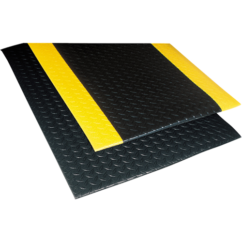 Tapis Sof-Tred No 419 avec Dyna-Shield, Losange, 4' x 60' x 1/2", Noir/Jaune, PVC Cantin et fils