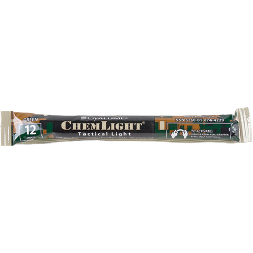 B&acirc;tons de s&eacute;curit&eacute; luminescents Cyalume 6", Vert, Dur&eacute;e 12 h Cantin et fils